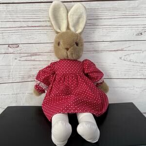 Vintage Anna Club Plush Bunny Rabbit 18 '' The Leather Tag Line